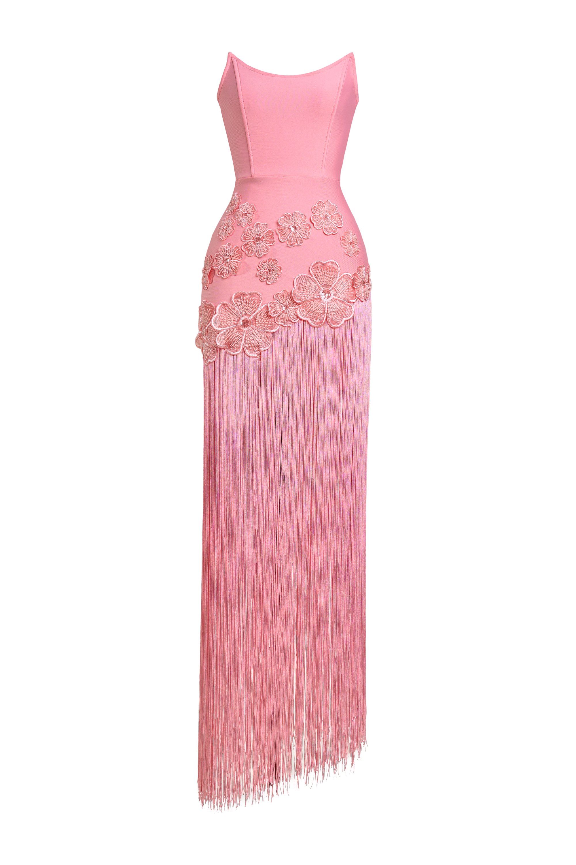 Beaded Embroidered Tassel Maxi Dress