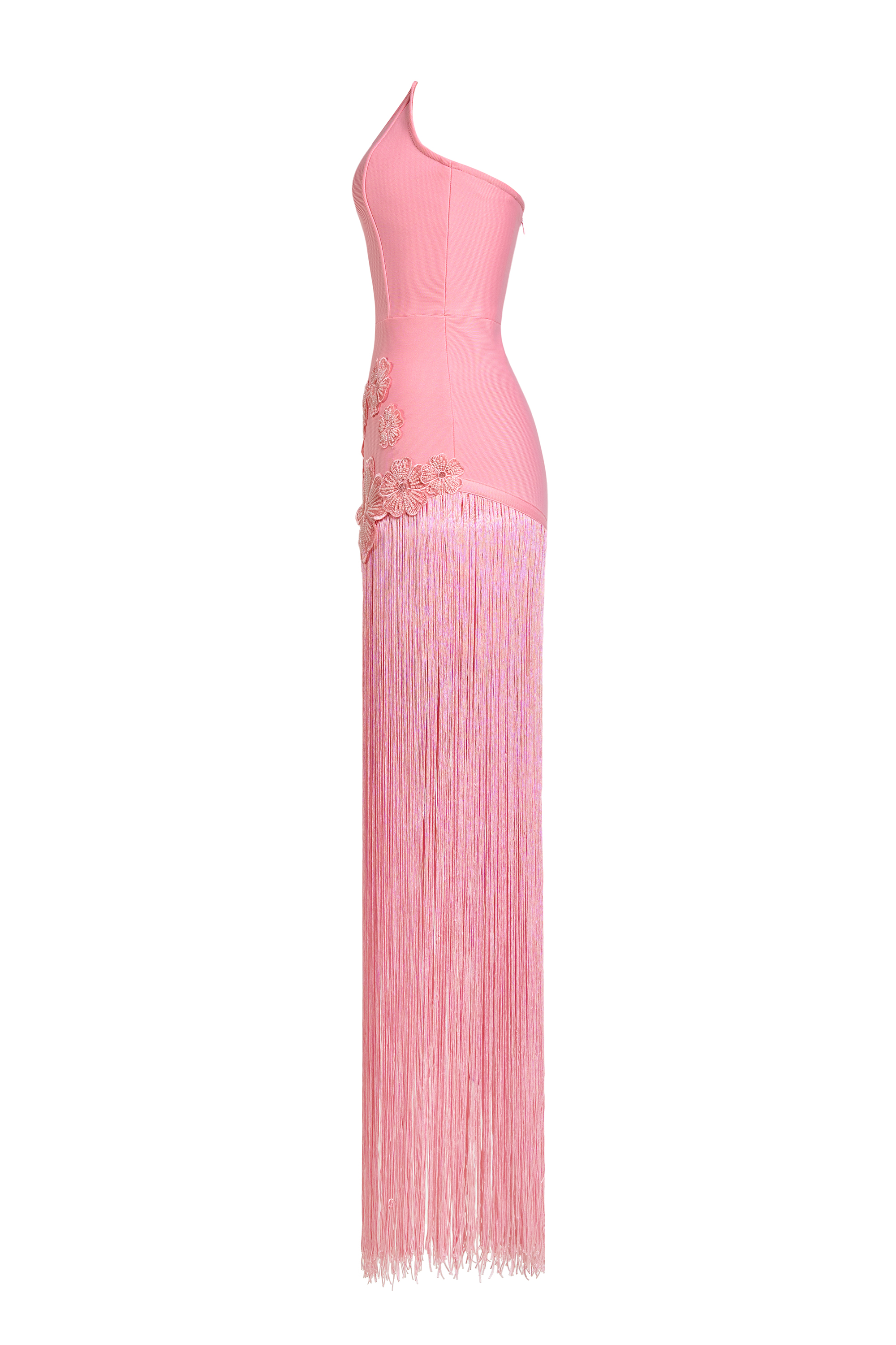 Beaded Embroidered Tassel Maxi Dress