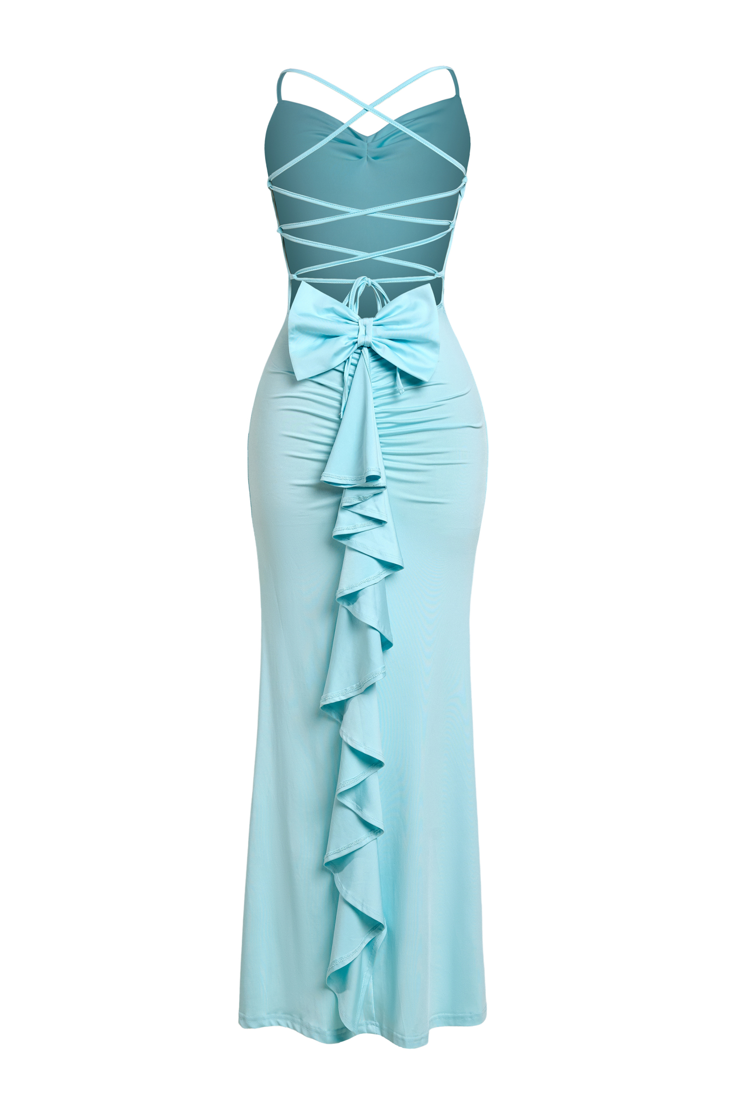 Tie-Up Backless Bow Maxi Dress