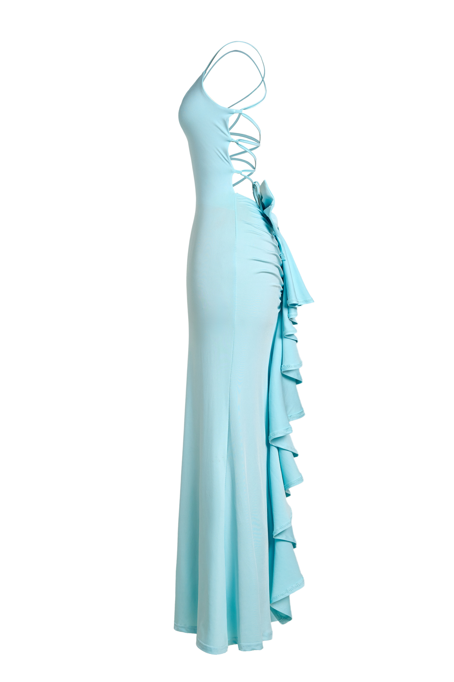 Tie-Up Backless Bow Maxi Dress