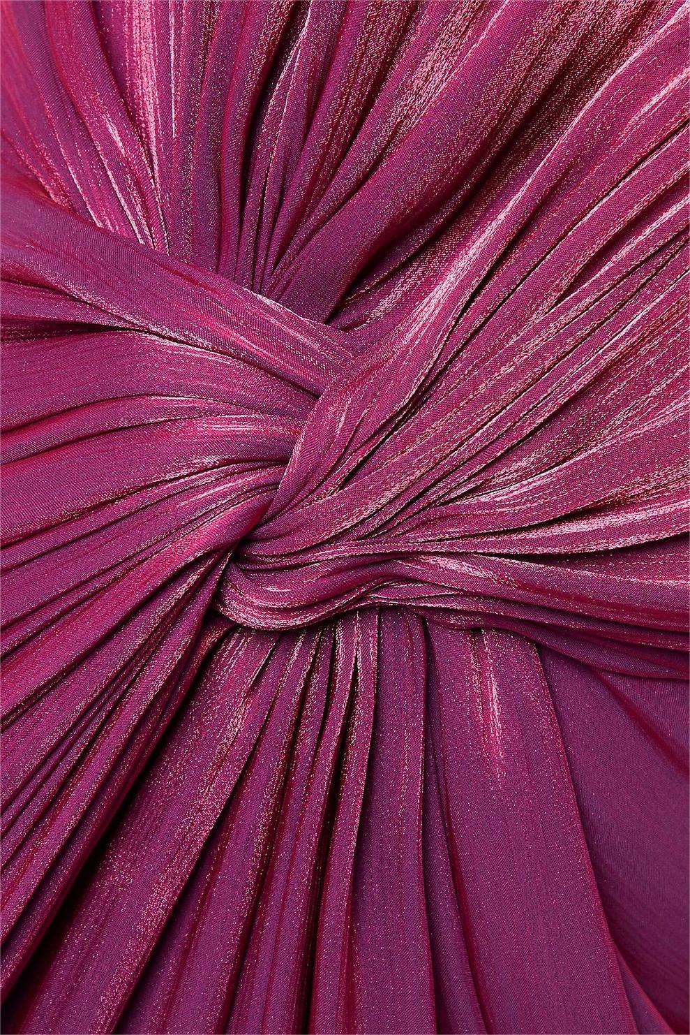 Satin Halter Neck Knotted Maxi Dress