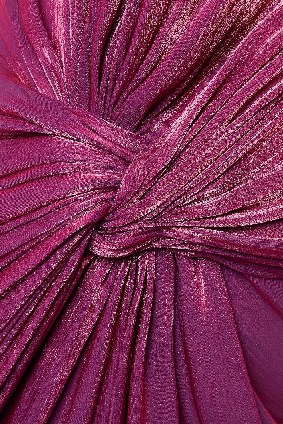 Satin Halter Neck Knotted Maxi Dress