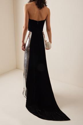 Sequin Splicing Off Shoulder Maxi Dress