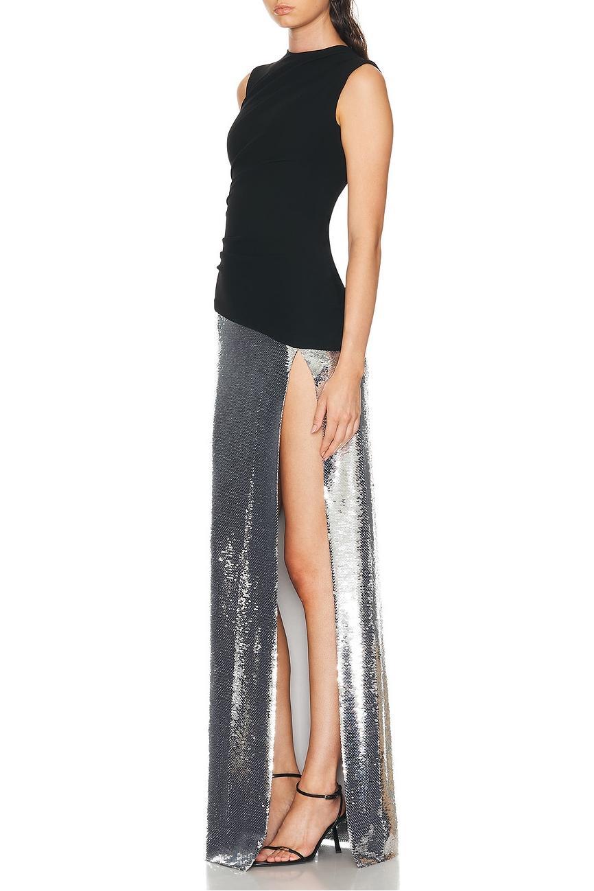 Sequin Splicing Split Maxi Dress