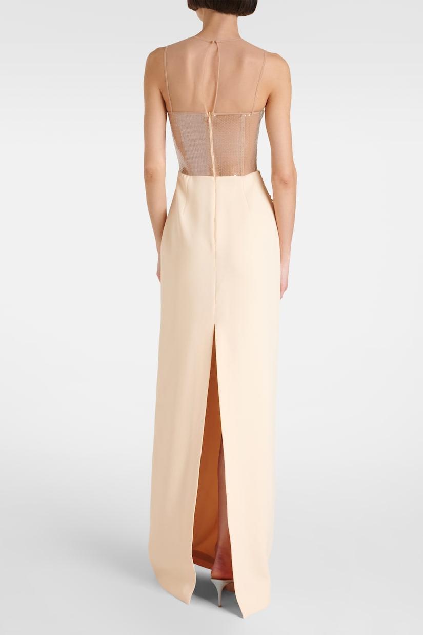 Sequin Splicing Gathering Maxi Dress