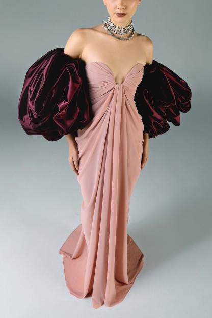 Satin Sleeveless Gathering Maxi Dress