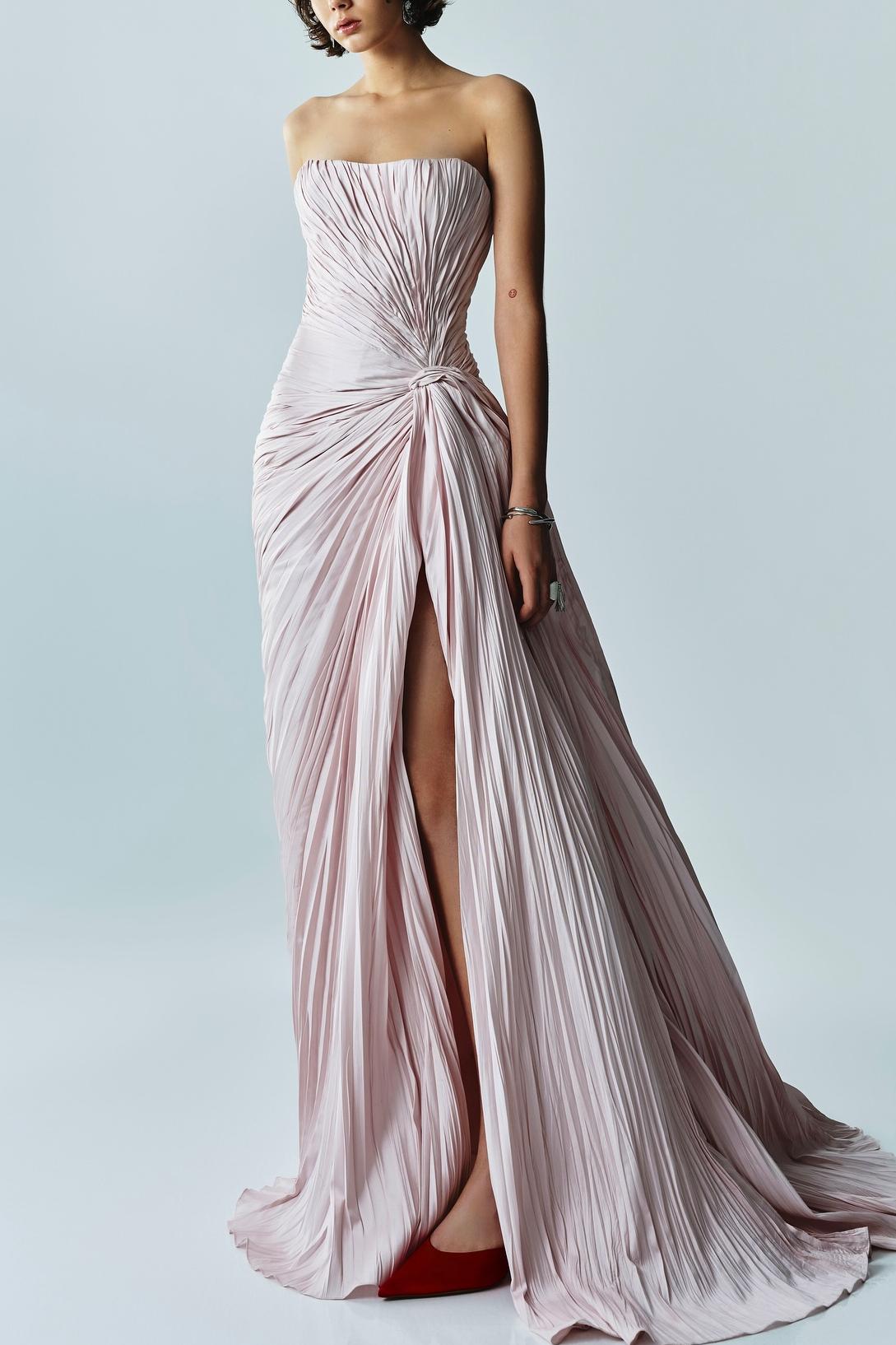 Solid Pleated Off-Shoulder Maxi Dress