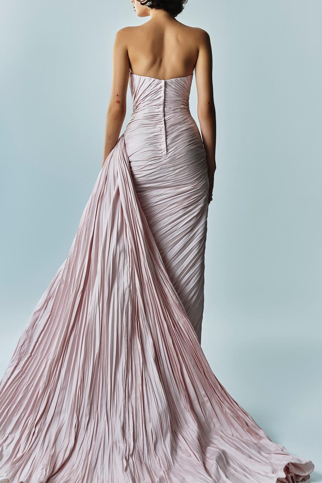 Solid Pleated Off-Shoulder Maxi Dress