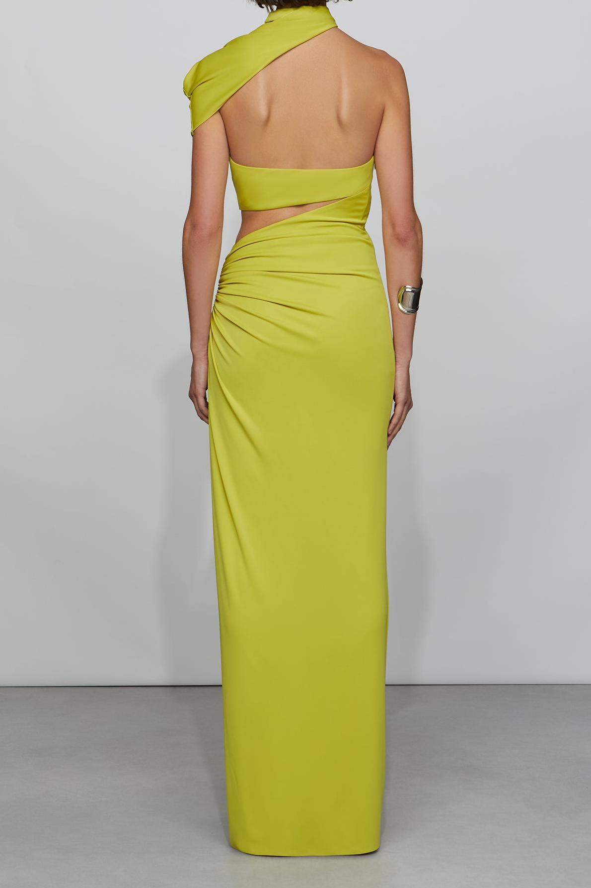Halter Neck Asymmetrical Cut-Out Maxi Dress