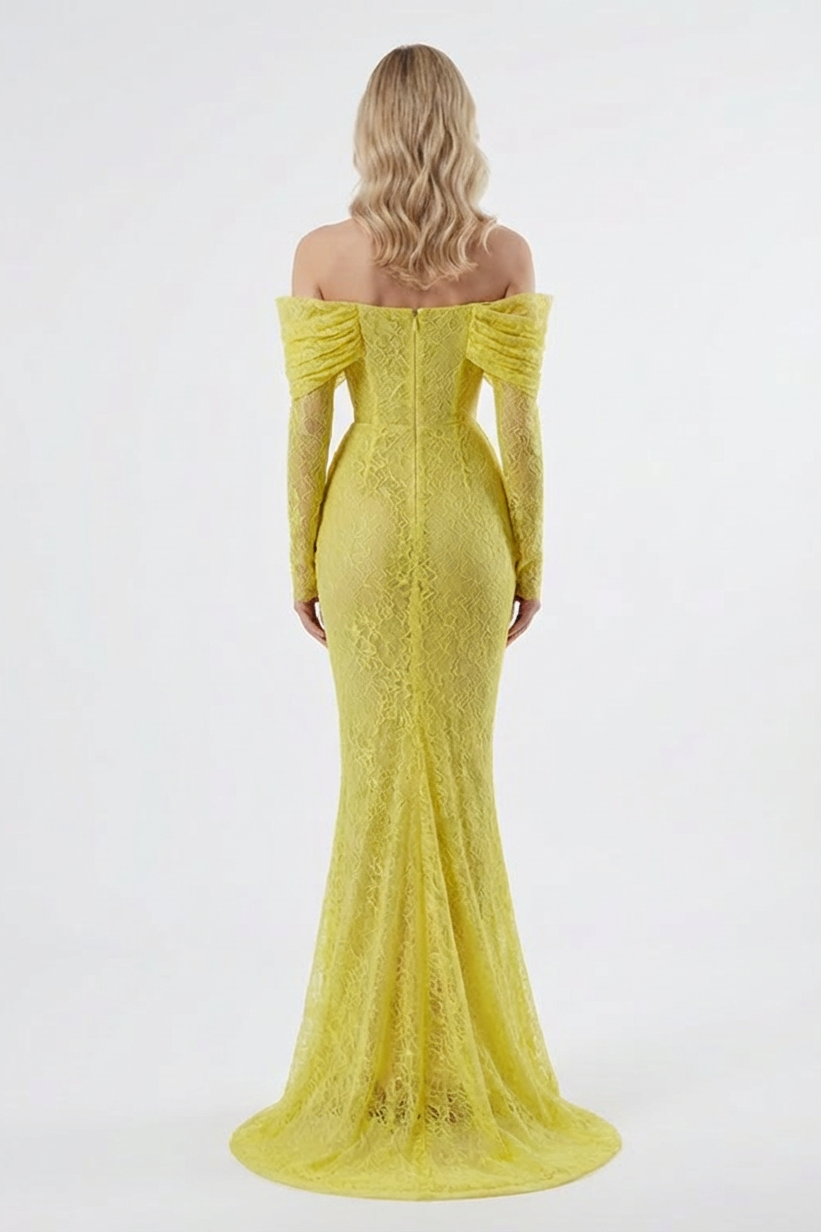 Lace Rhinestone Cut-Out Maxi Dress