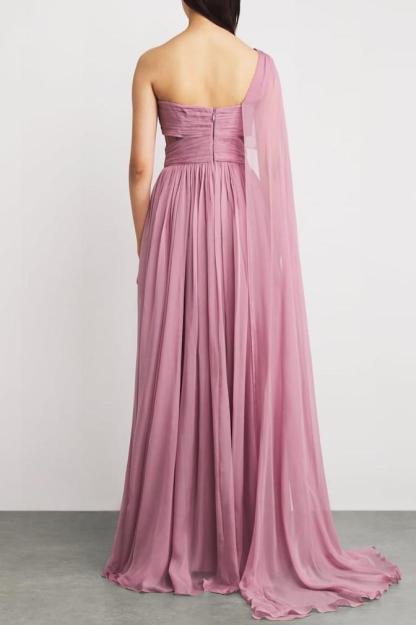 Chiffon  Sequin Embroidery Cape Sleeve Maxi Dress