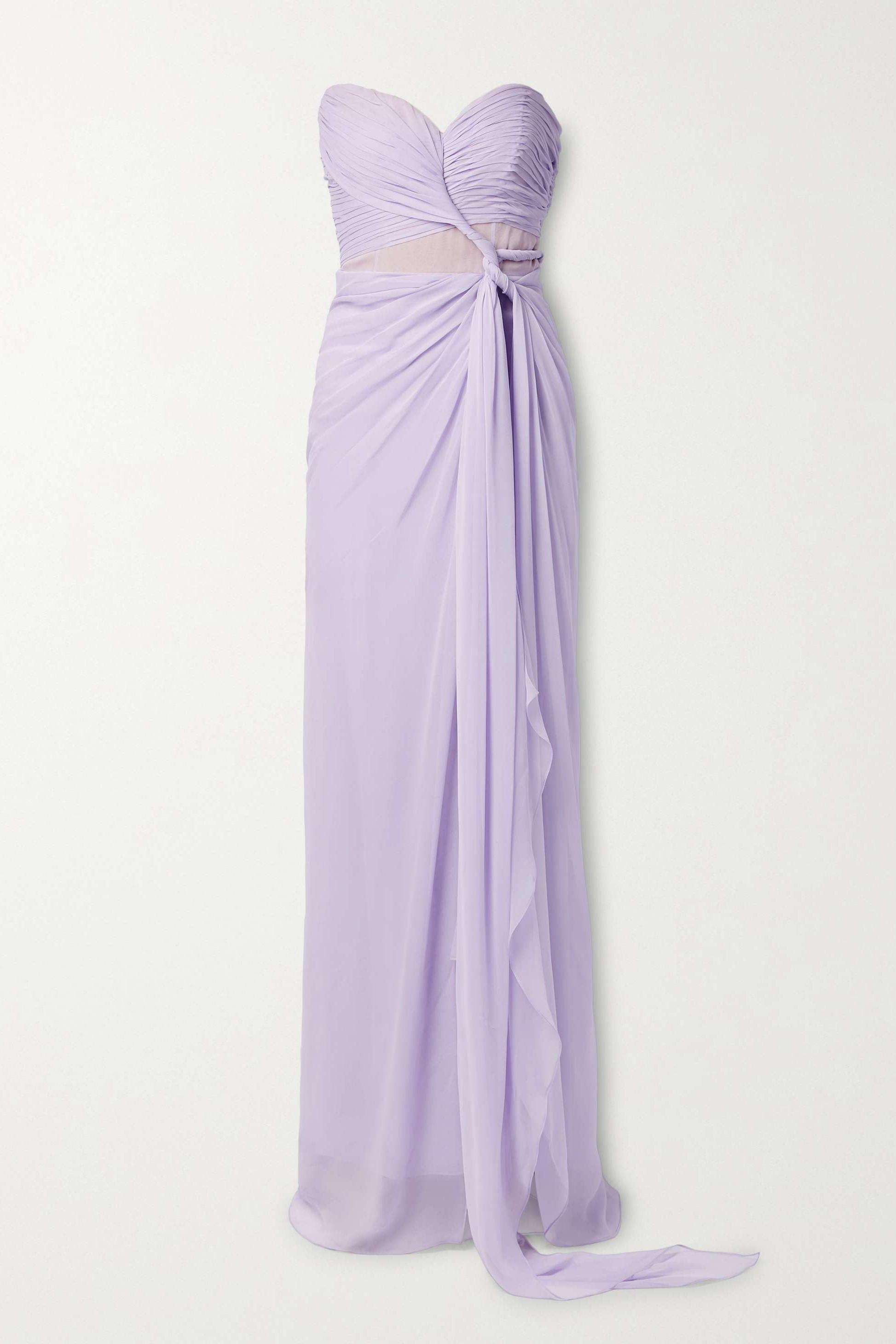 Solid Gathering Slit Maxi Dress