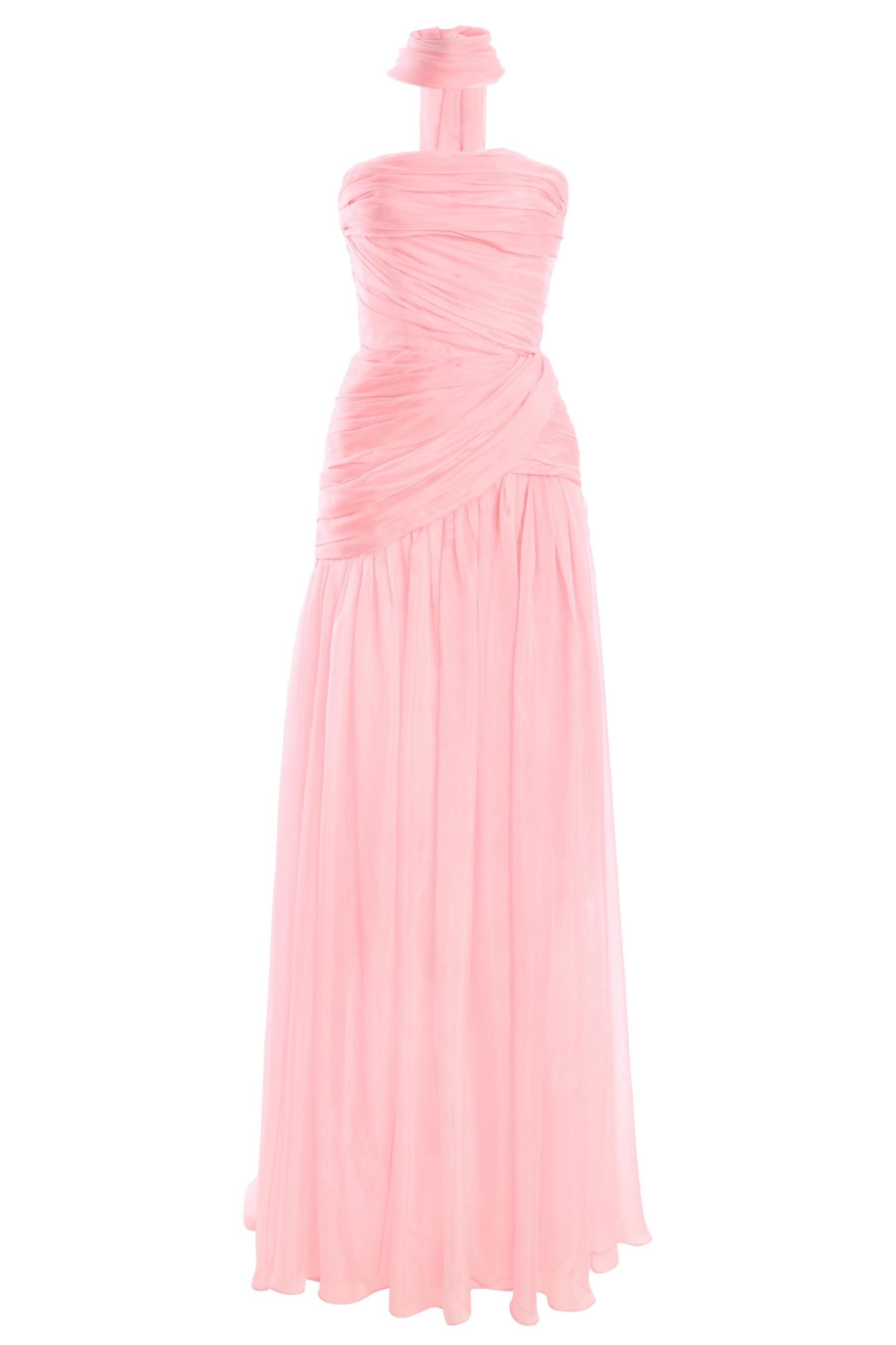 Chiffon  Pleated Off Shoulder Maxi Dress