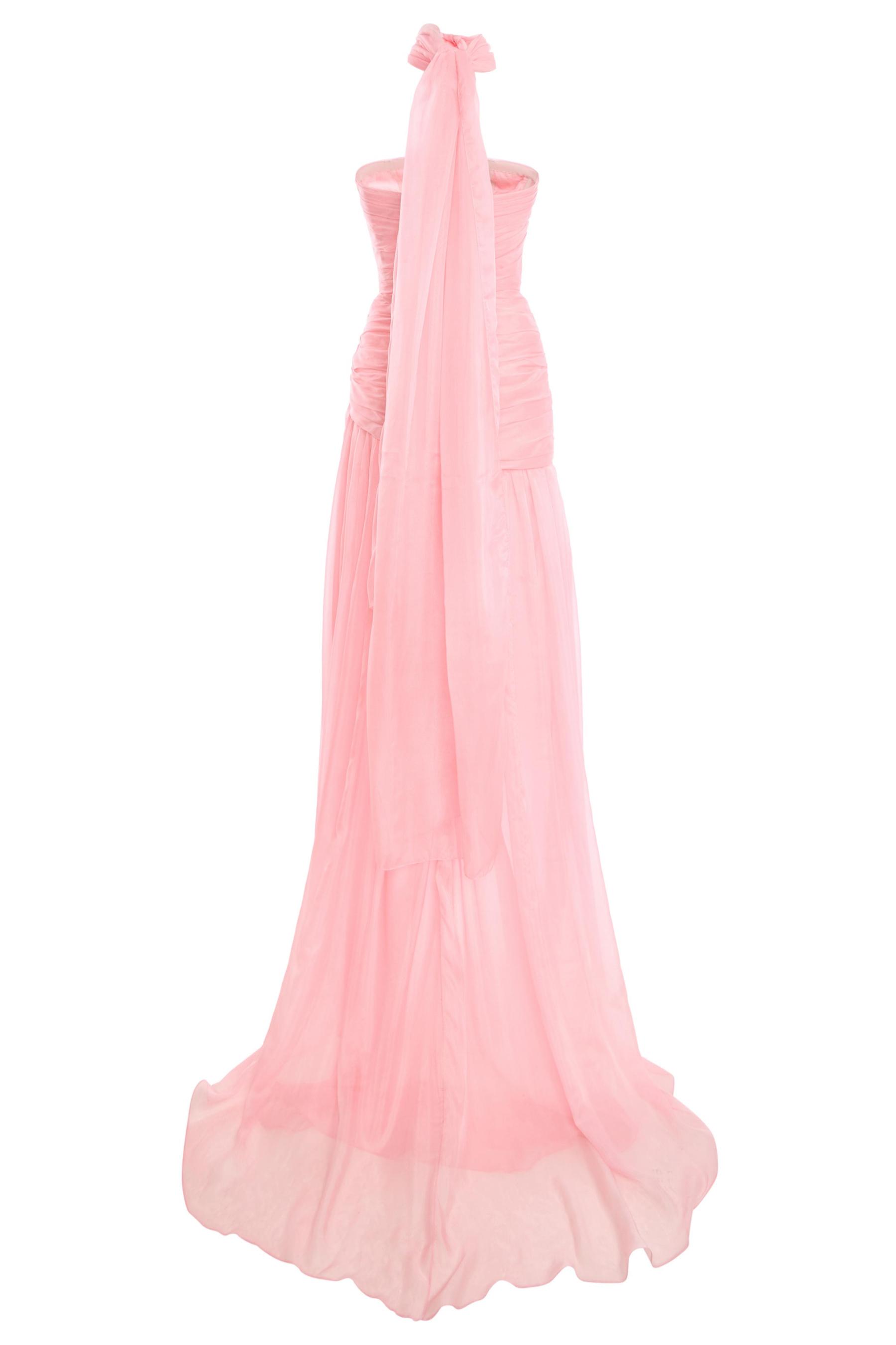 Chiffon  Pleated Off Shoulder Maxi Dress