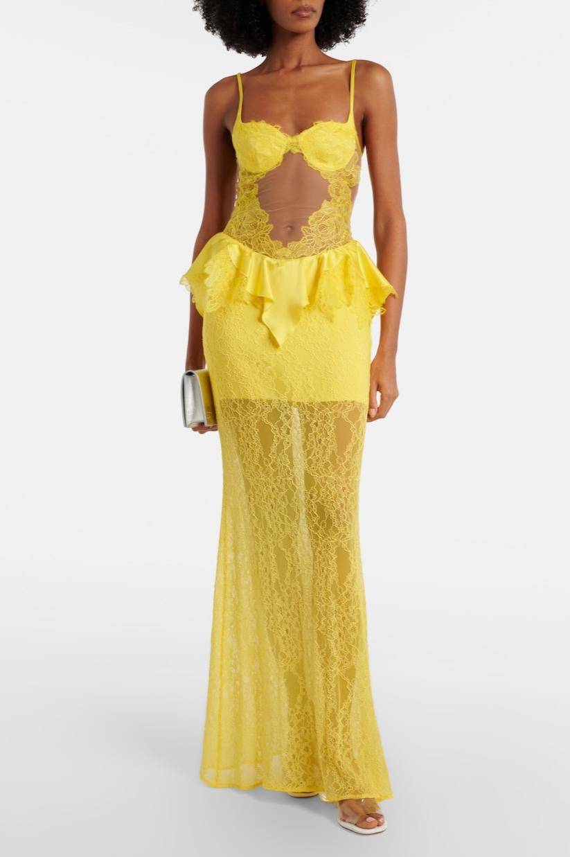 Lace See-Through Slip Maxi Dress