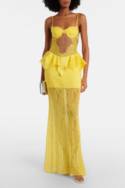 Lace See-Through Slip Maxi Dress
