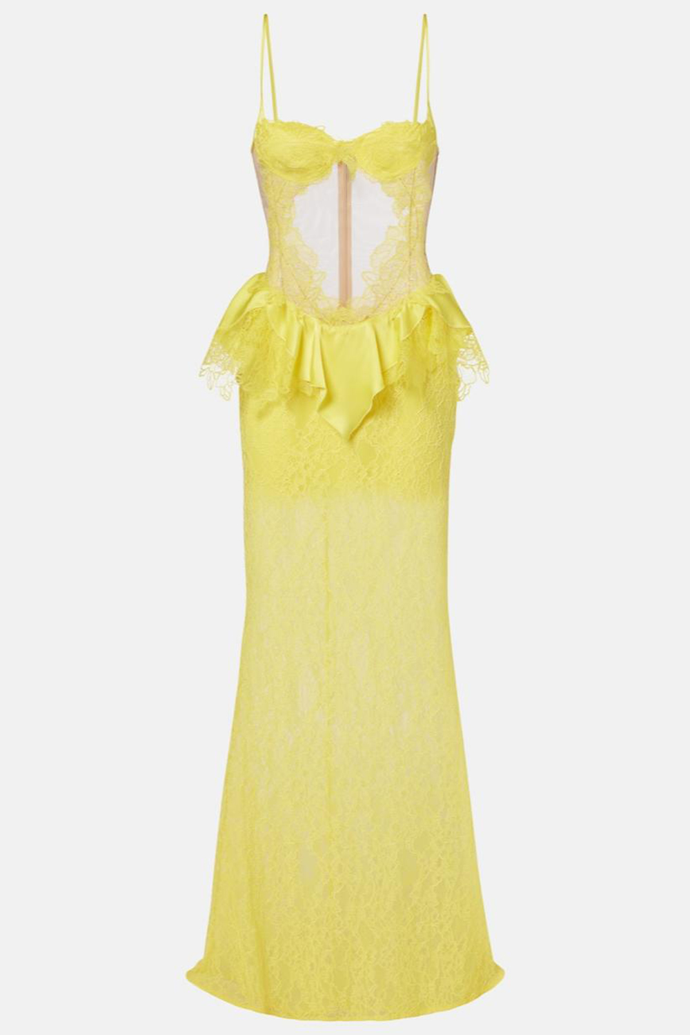 Lace See-Through Slip Maxi Dress