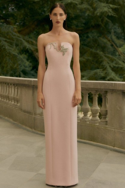 Solid Rhinestone Off-Shoulder Maxi Dress