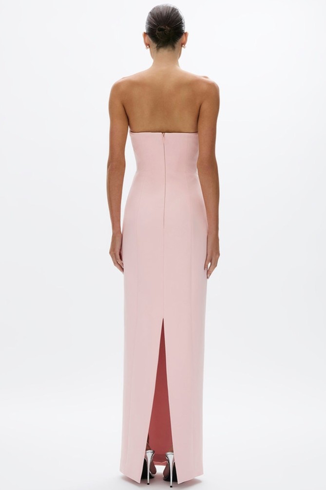 Solid Rhinestone Off-Shoulder Maxi Dress