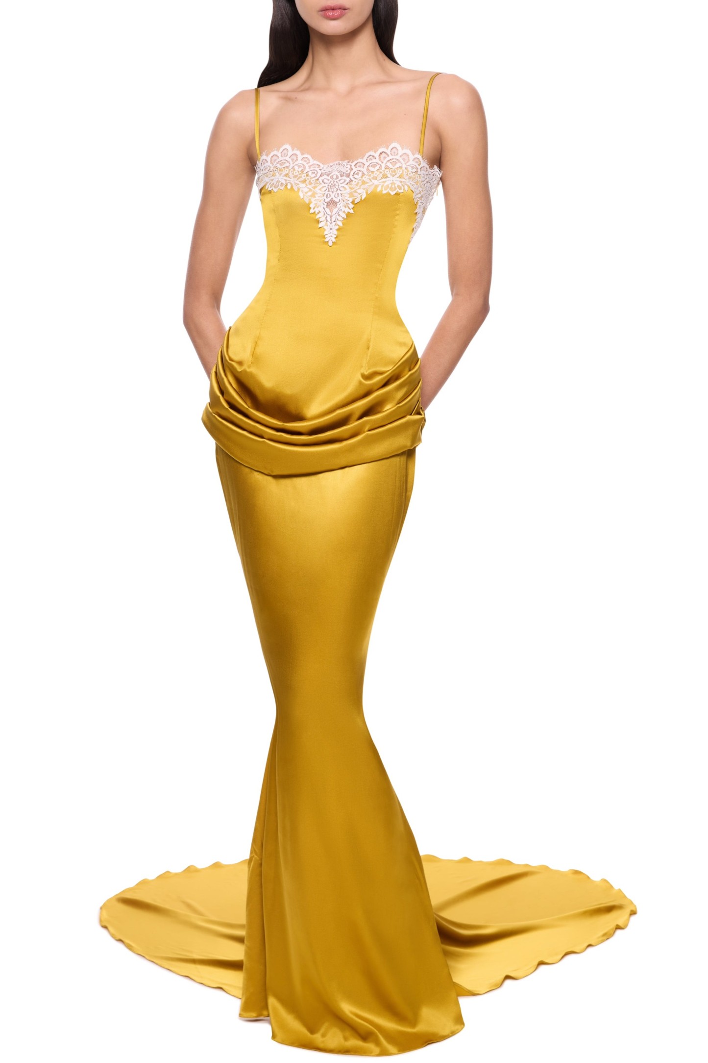 Satin Lace Slip Maxi Dress