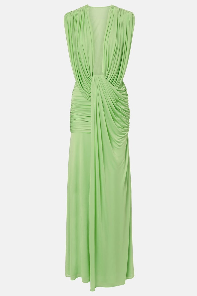 Solid Gathering Cut-Out Maxi Dress