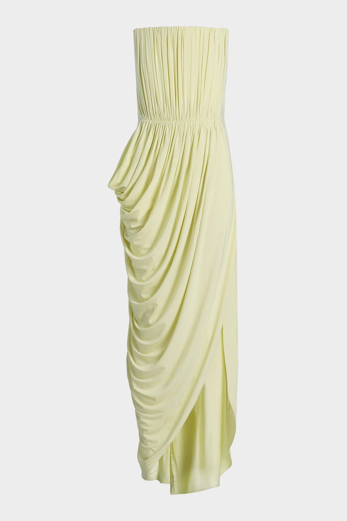 Jersey Gathering Slit Off Shoulder Maxi Dress