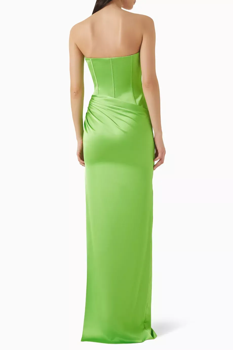 Satin Rivet Off Shoulder Maxi Dress