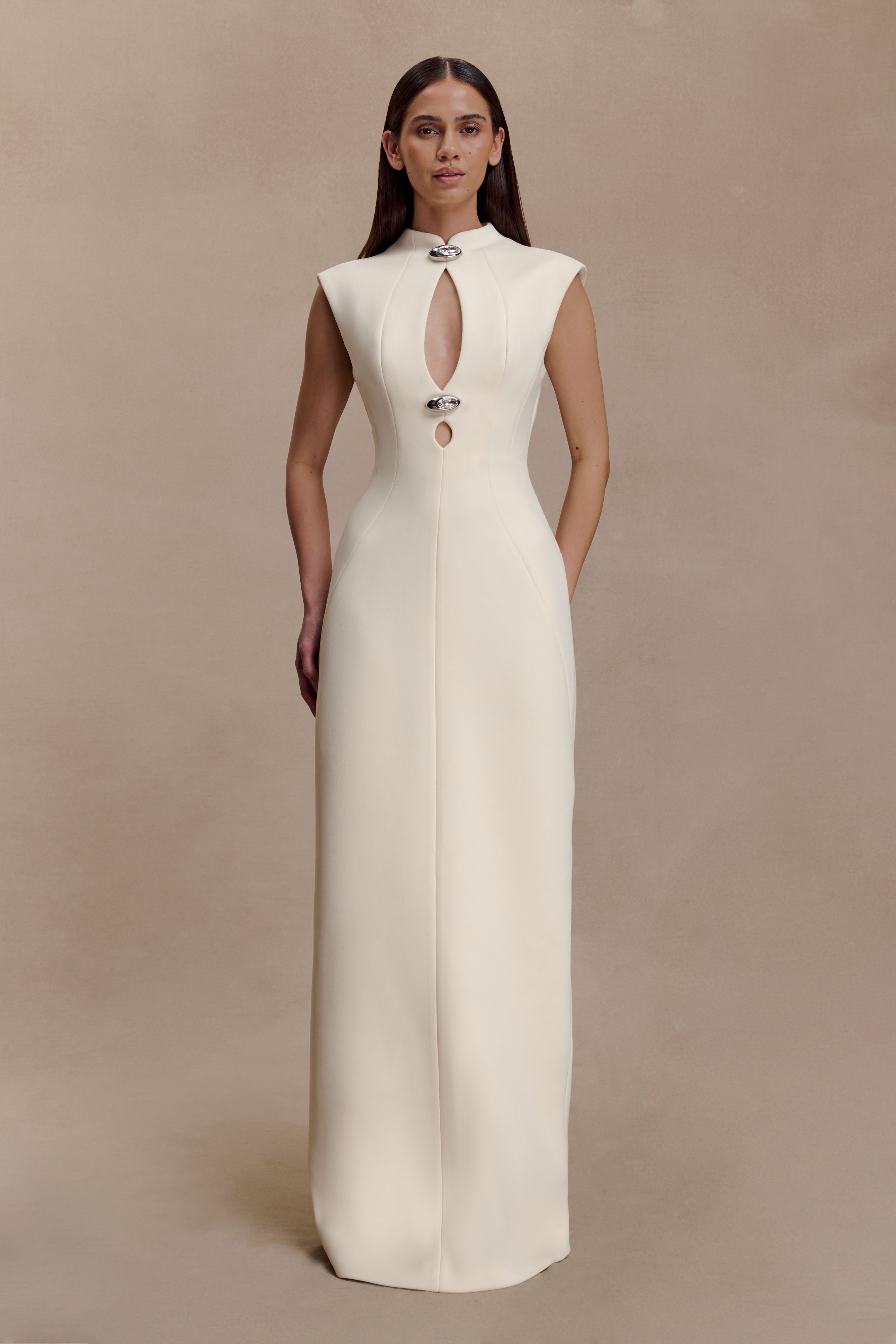 High Neck Cutout Bodycon Maxi Dress