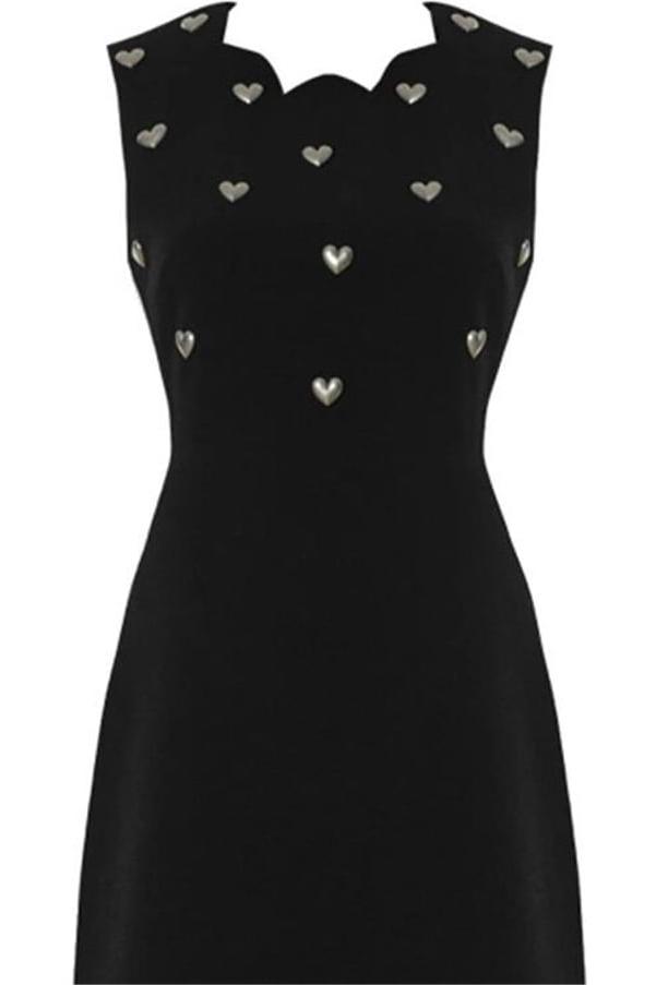 Silver Heart Sleeveless Split Mini Dress