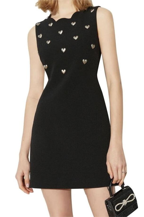 Silver Heart Sleeveless Split Mini Dress