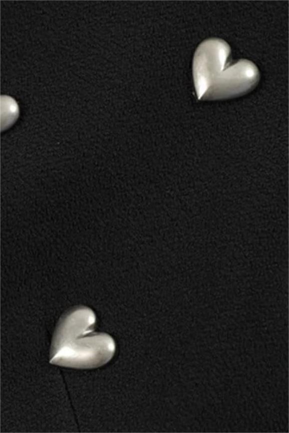 Silver Heart Sleeveless Split Mini Dress