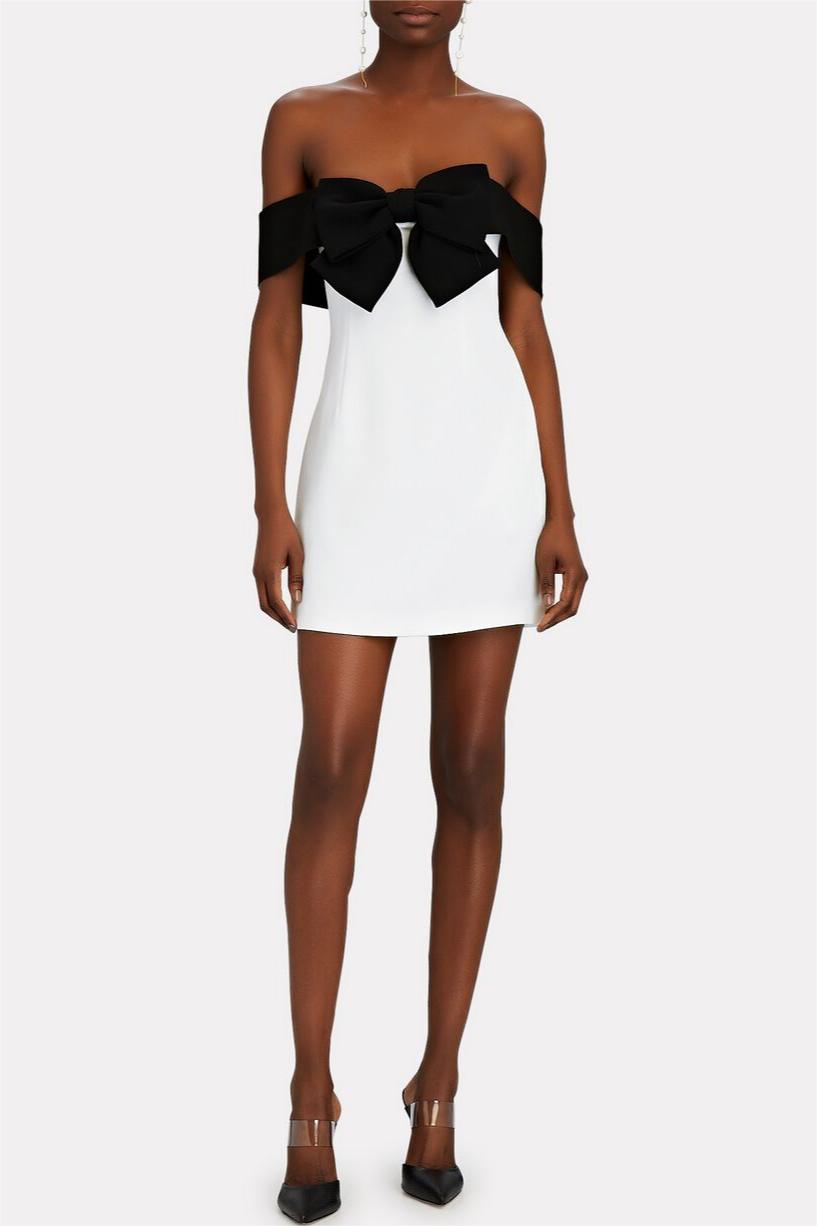Off-Shoulder Bow Mini Dress