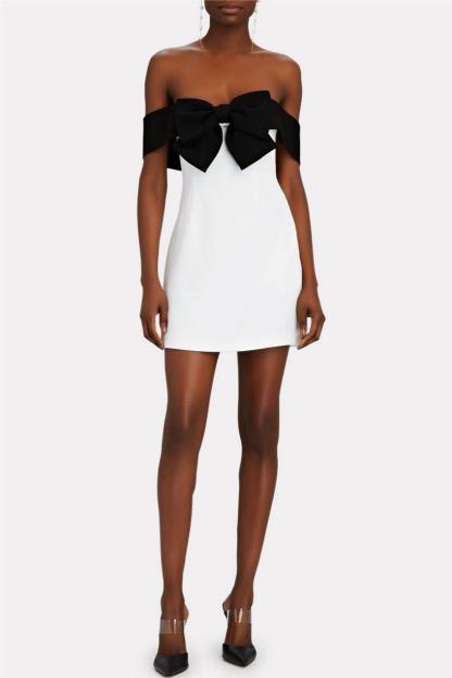 Off-Shoulder Bow Mini Dress