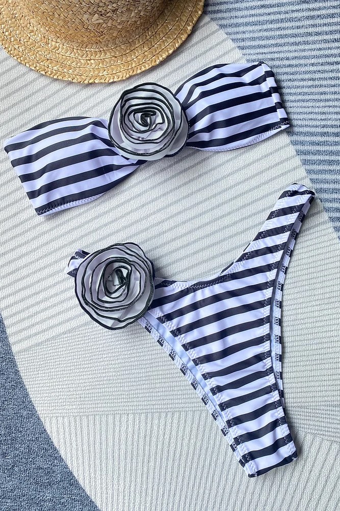 3D Floral Bikini Two Piece Set