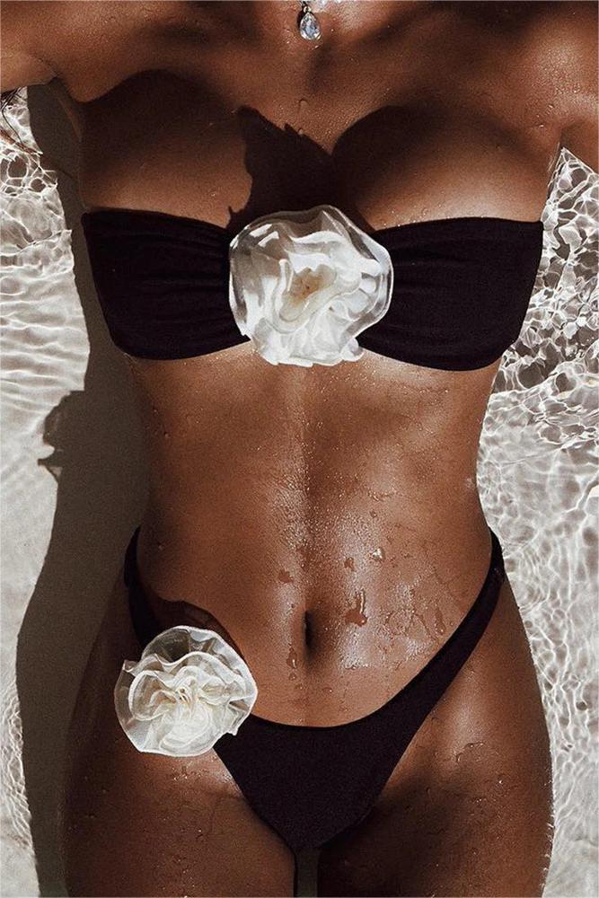 3D Floral Bikini Two Piece Set