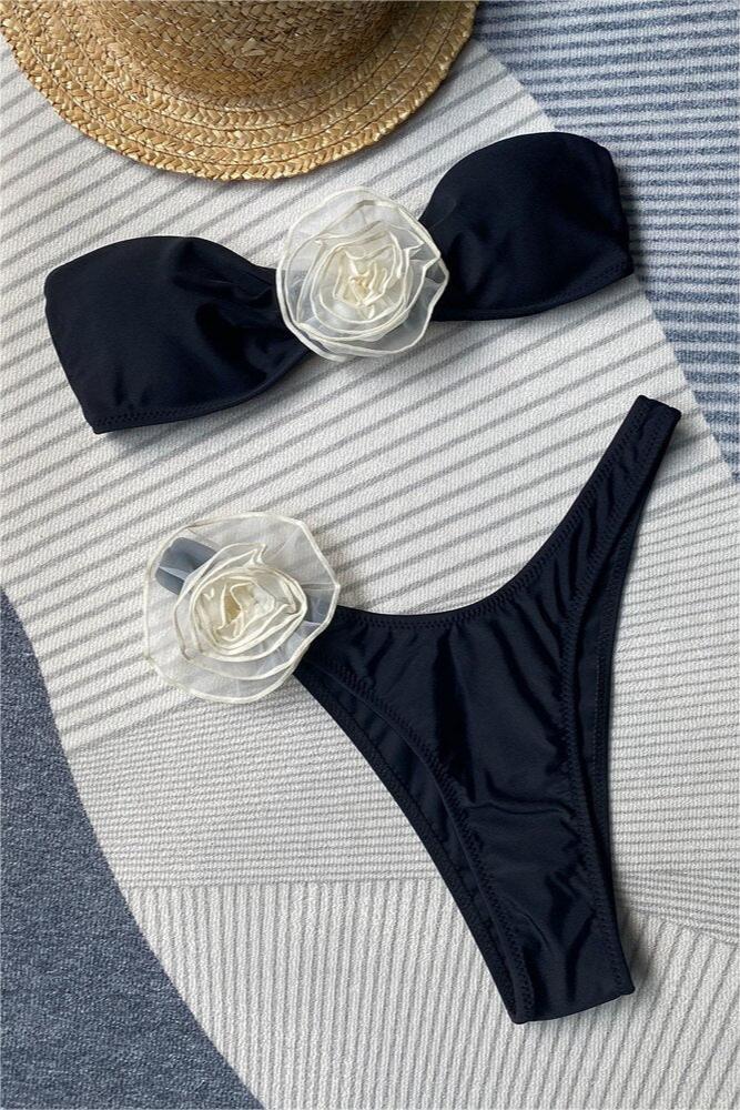 3D Floral Bikini Two Piece Set