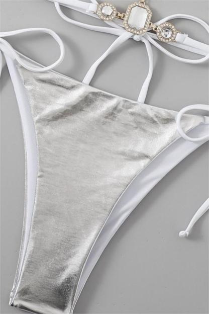 Diamond Silver Bikini Two Piece Set
