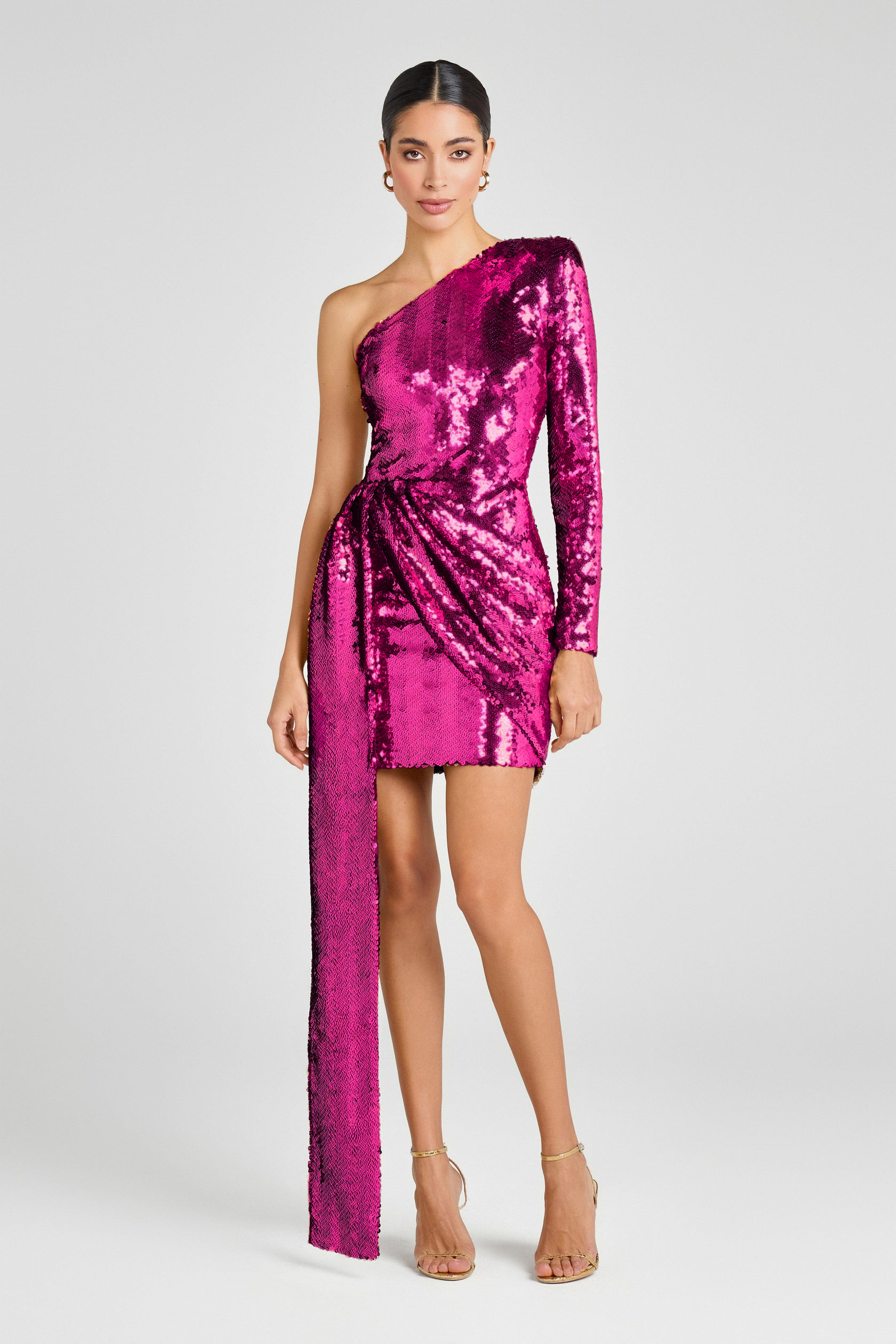 One-Shoulder Sequin Mini Dress