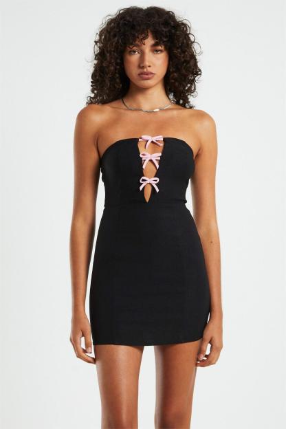 Bow Cut-Out Off-Shoulder Mini Dress