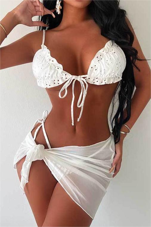 Lace Bikini Three Piece Set