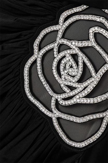 Rhinestone Bandage One-Shoulder Mini Dress