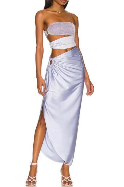 Off-Shoulder Cut-Out Two Piece Swimsuit Set