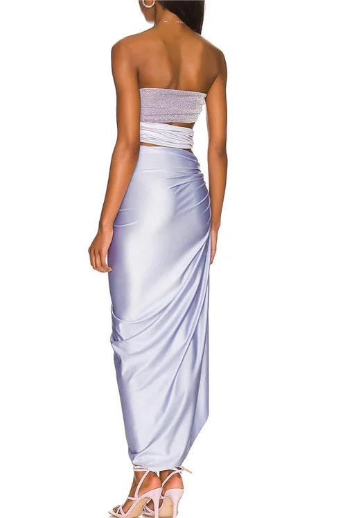 Off-Shoulder Cut-Out Two Piece Swimsuit Set