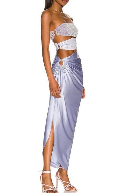 Off-Shoulder Cut-Out Two Piece Swimsuit Set