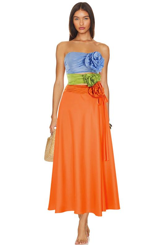 Contrast Color One Piece Swimsuit