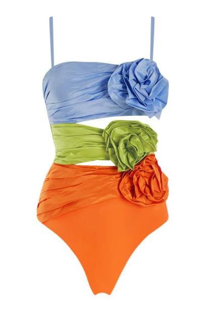 Contrast Color One Piece Swimsuit
