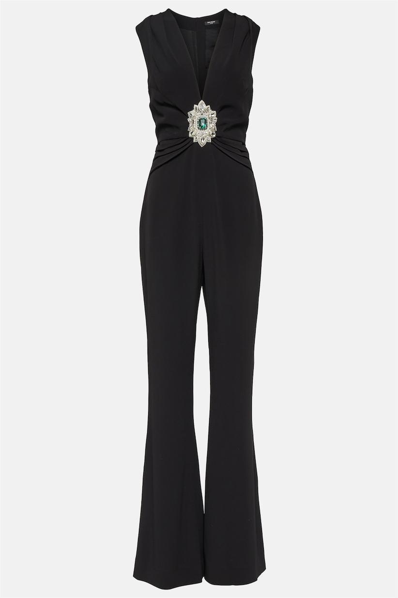 Rivet V-Neck Sleeveless Jumpsuit