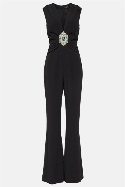 Rivet V-Neck Sleeveless Jumpsuit