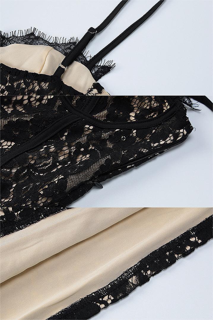 Lace Sweetheart Neck Slip Mini Dress