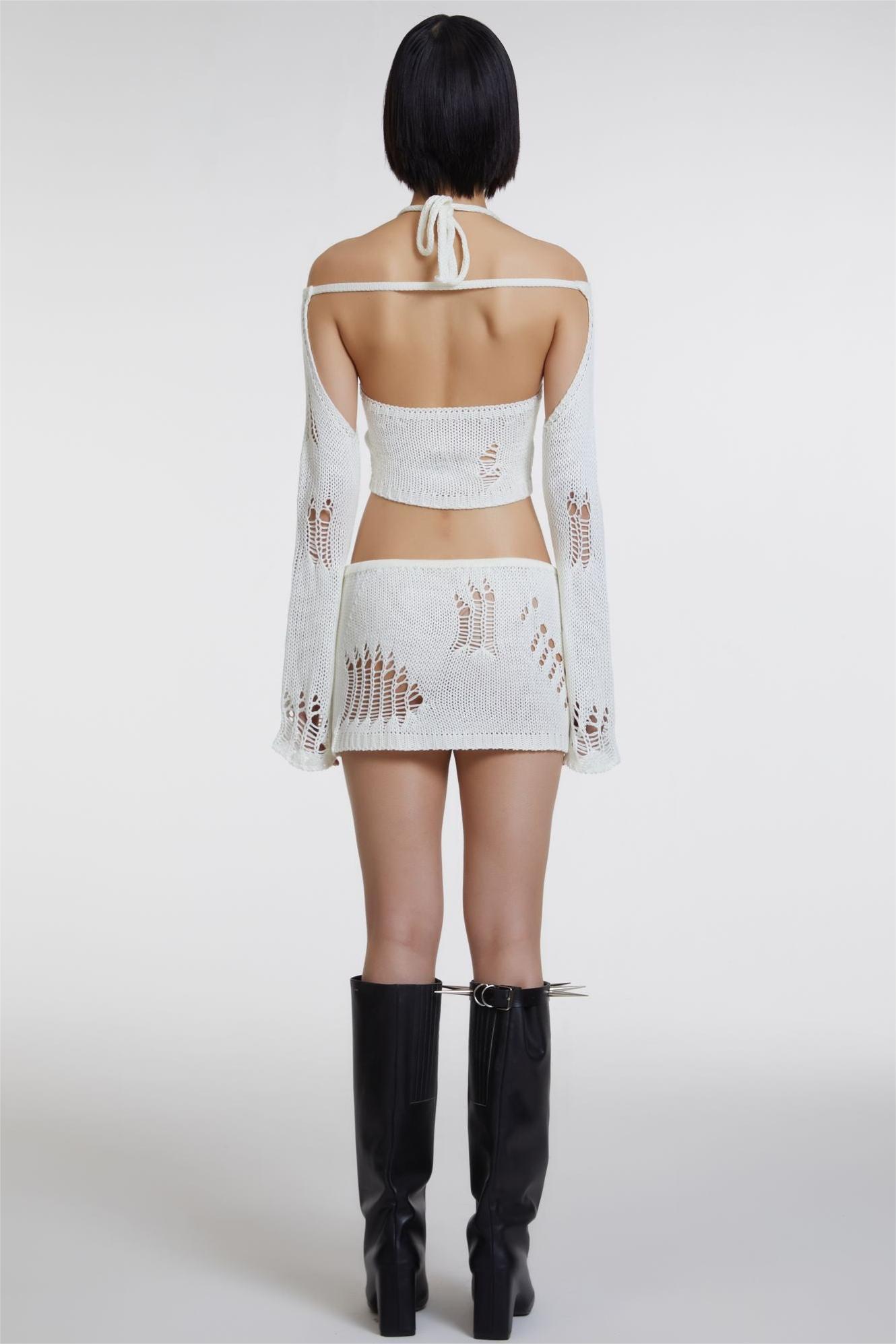 Knit Solid Cut-Out Three Piece Set